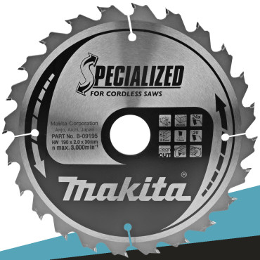 Makita B-09195 Tarcza tnąca SPECIALIZED 190x30mm 24Z