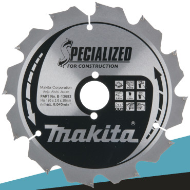 Makita B-13683 Tarcza tnąca SPECIALIZED 190x30mm 12Z